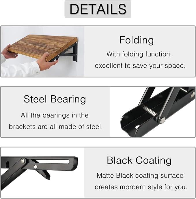 Folding Shelf Brackets 22 inch 4 Pcs - Image 6