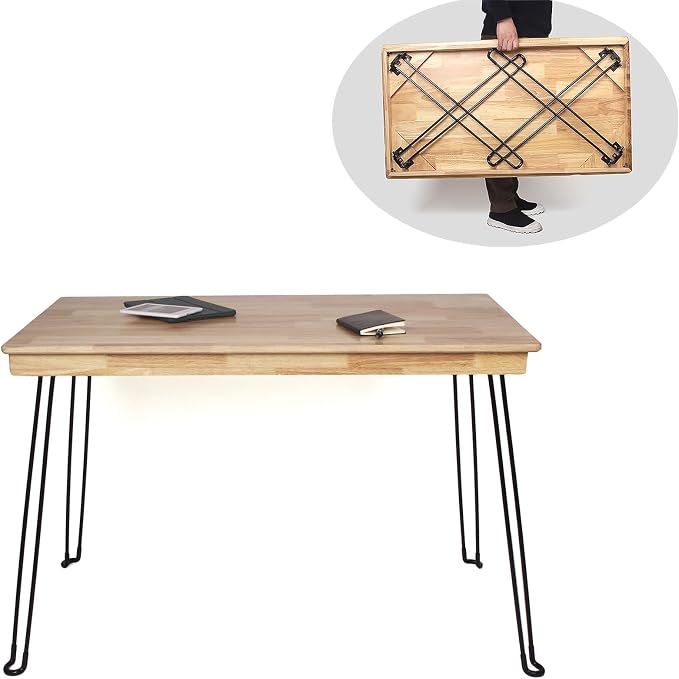 Wooden Folding Desk Portable Folding Wood Table 43in Fold-Down Workbench No by RUBAPOSM