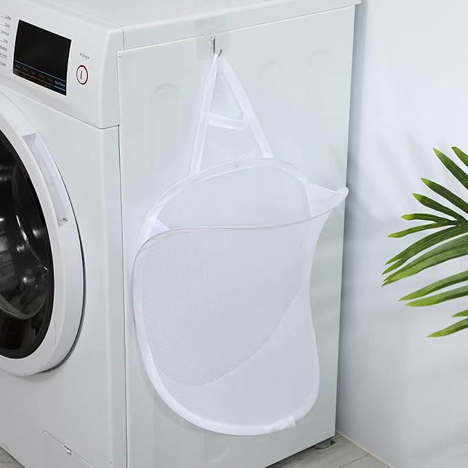 Hanging Laundry, Mesh Collapsible Small Wall Laundry Baskets, Pop Up Laundry by plplaaoo