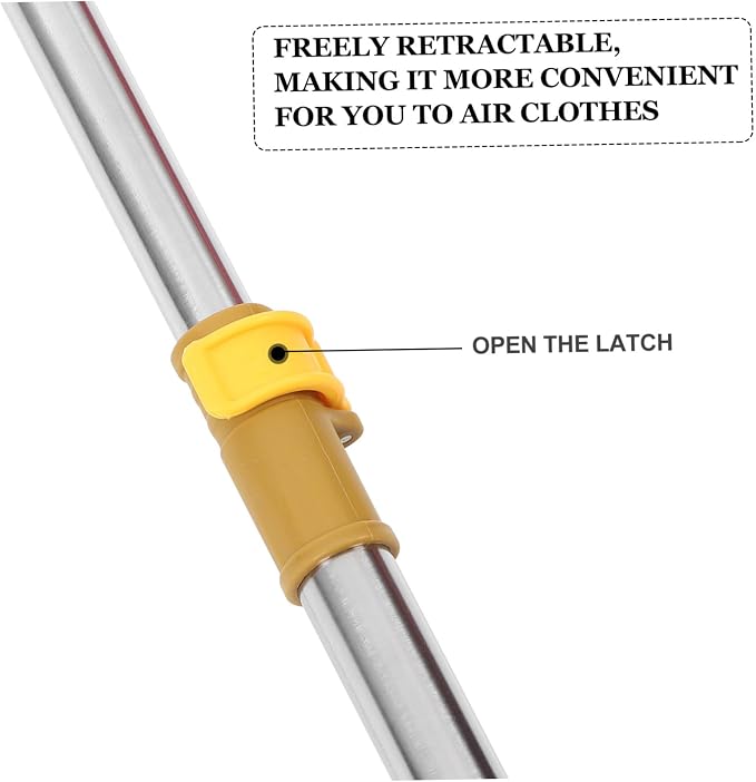 Stainless Steel Retractable Clothesline Pole Extendable Valet Rod - Image 6