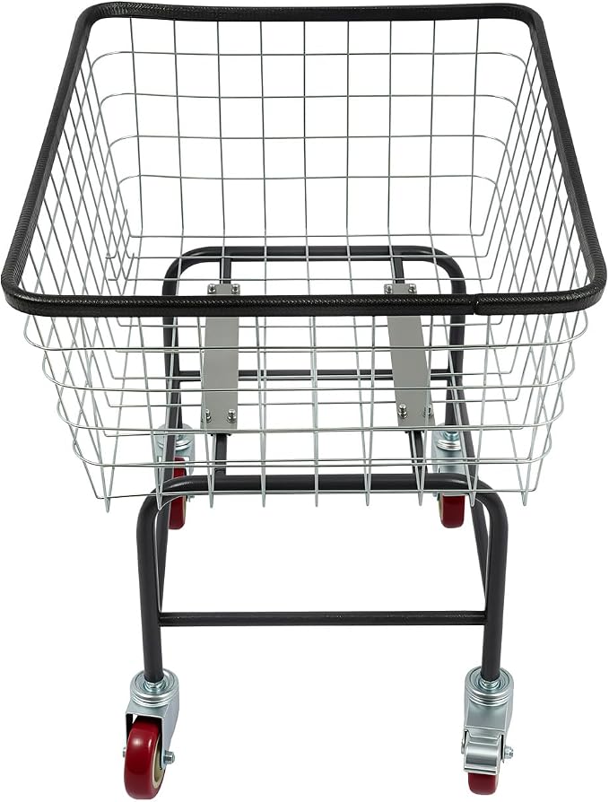 Wire Laundry Cart with Wheels, Heavy Duty Rolling Laundry Basket With Wheels - Image 7