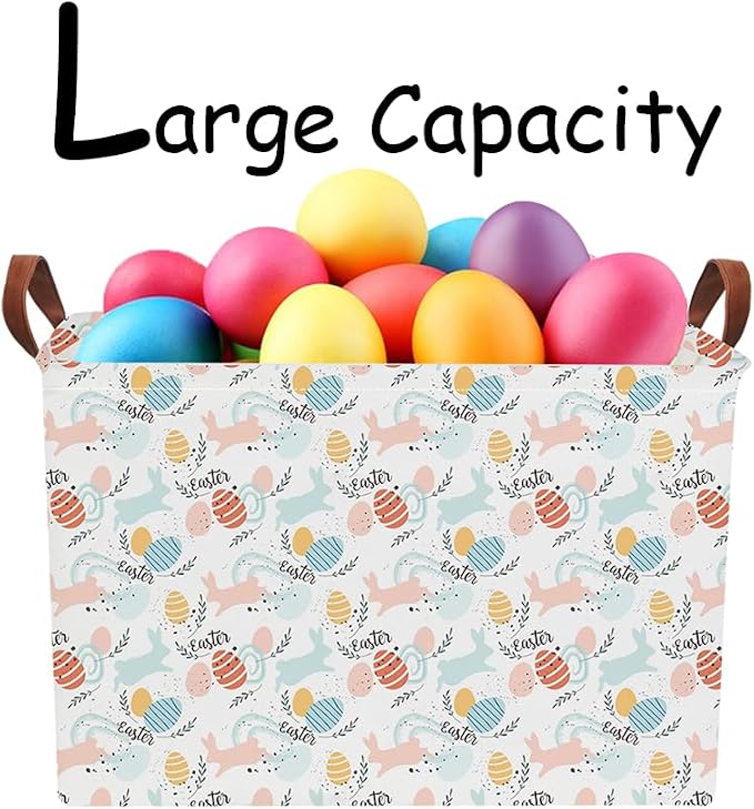 Rectangular Pink Easter Eggs Basket - Image 3