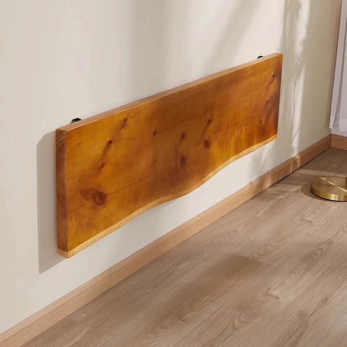 Industrial Wall Mounted Folding Bar Table Live Edge, Rustic Drop-Leaf Table - Image 2