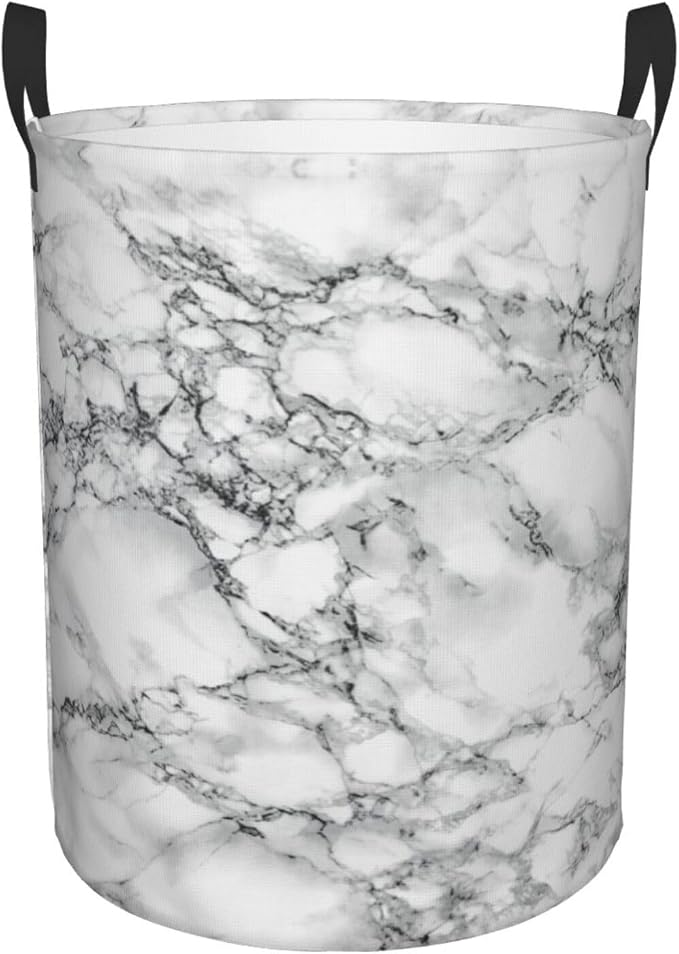 Black And White Marble Laundry Hamper Bag - Image 9