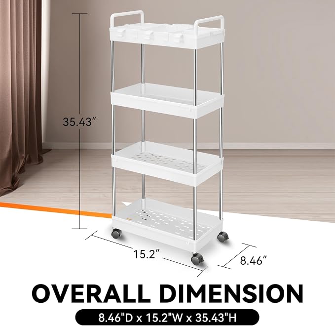 Auto Dynasty 4 Tier Slim Rolling Cart - Image 8
