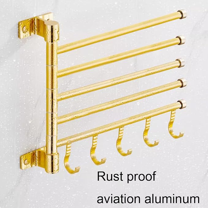 Modern Gold Swivel Towel Rack Bar Rails - Image 7