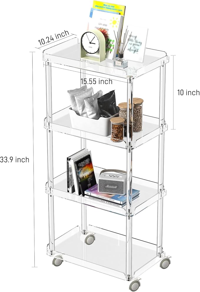 AQUIVER Acrylic Slim Storage Cart - Image 2