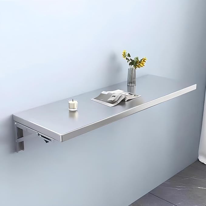 Wall Mounted Folding Table Stainless Steel, Folding Table by Unknown