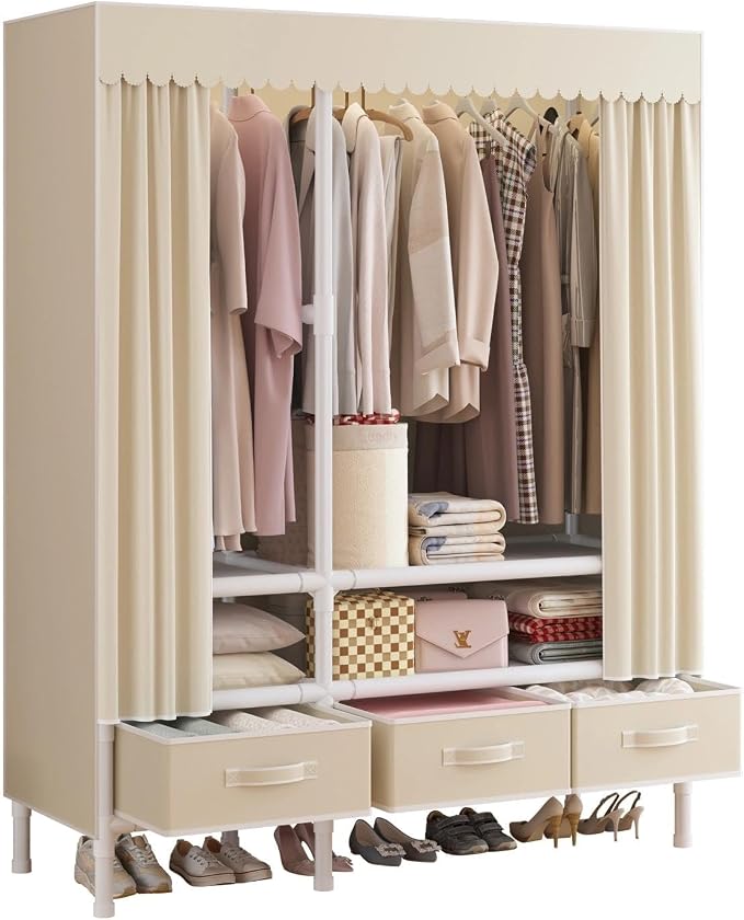 Portable Closet, Garment Rack, Heavy Duty Clothes Rack by WEALTHYHEART