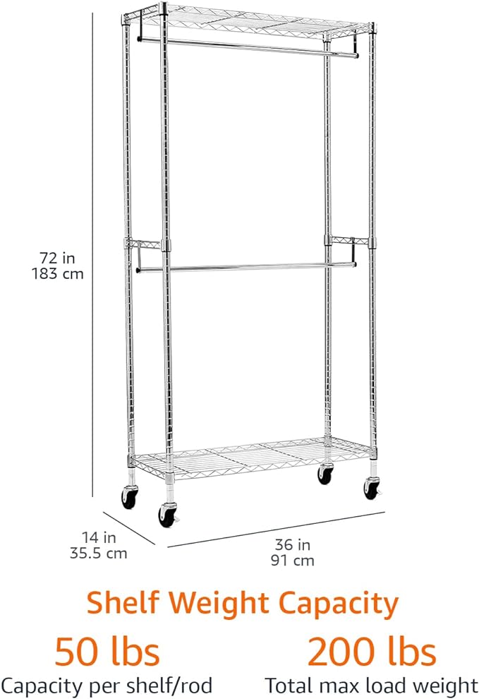 Amazon Basics Adjustable Clothes Rack - Image 5