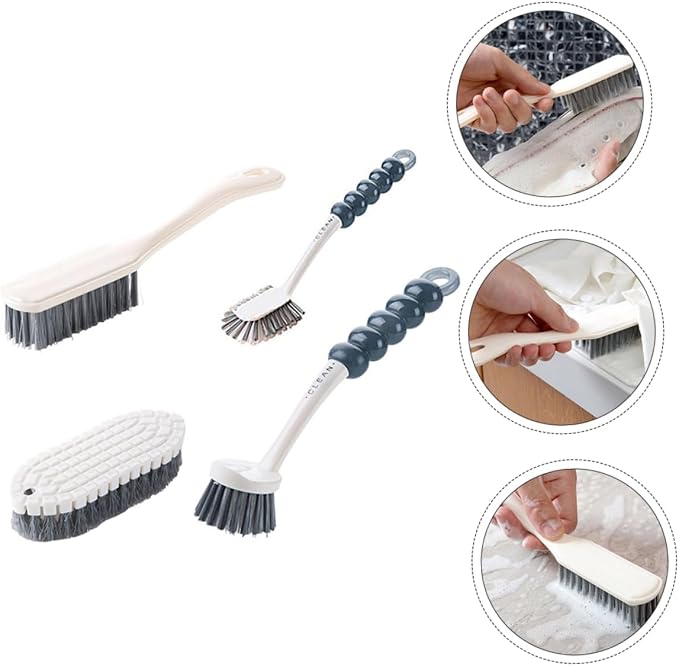 4-Piece Flexible Cleaning Brush Set Pot Shoe Bathroom Laundry Brushes Versatile - Image 5