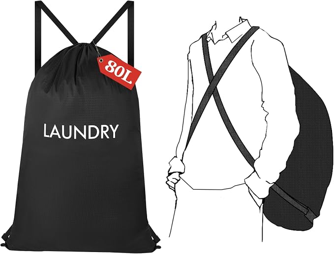 Laundry Bag Backpack, 80L Heavy Duty Nylon Laundry Backpack by CANBOX