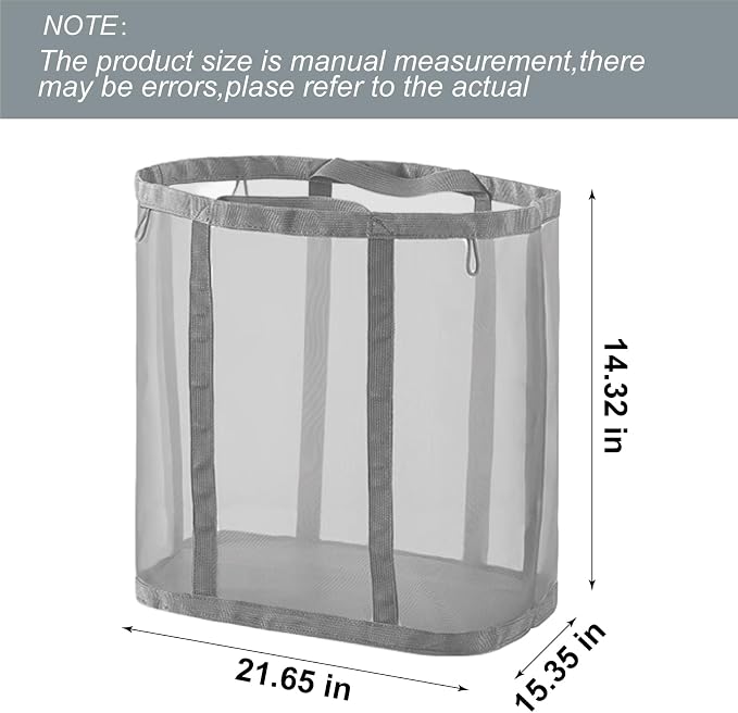 Mesh Bag with Handles, Collapsible Laundry Basket, Foldable Laundry Bag - Image 2