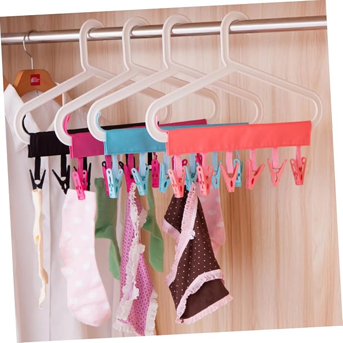 3pcs Folding Cloth Hanger Rack Clips Portable Travel Laundry Drying Organizer - Image 2