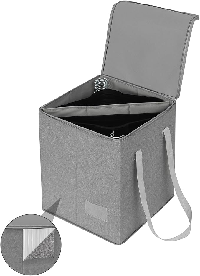 Qozary Clothes Hanger Organizer Bag-Rigid Hanger Storage Containers by Qozary