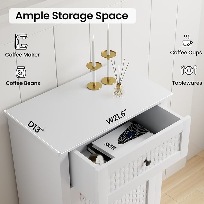 Tilt Out Laundry Hamper Cabinet, Rattan-Style Laundry Room Organization - Image 5