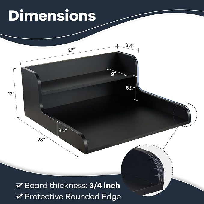 Kaboon Washer Dryer Countertop 2 Tier 28 inches Wide, Laundry Shelf Topper - Image 3