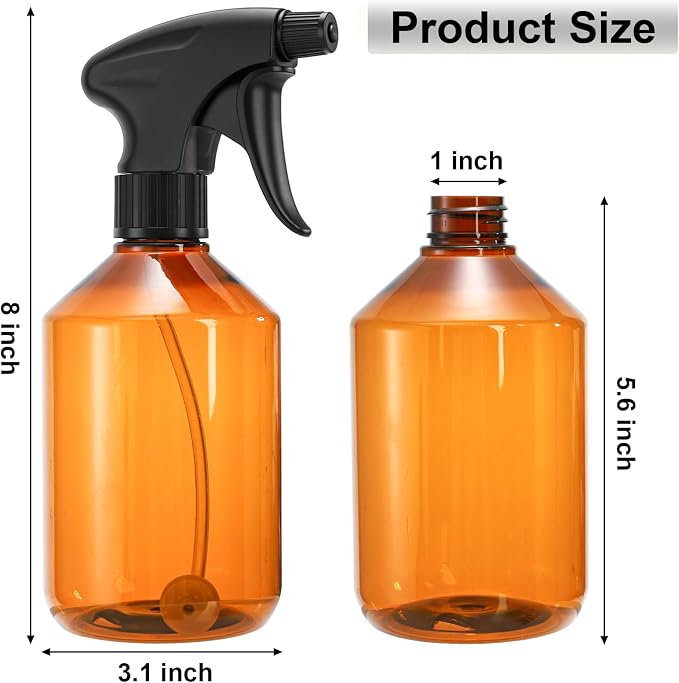 Bekith 6 Pack 360° Plastic Spray Bottles, 17oz/510ml Empty Refillable Containers - Image 2