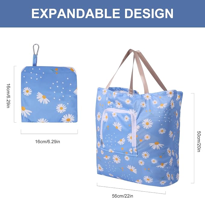 2 Pack Travel Laundry Bag with Handle and Drawstring, Expandable Foldable Dirty - Image 4