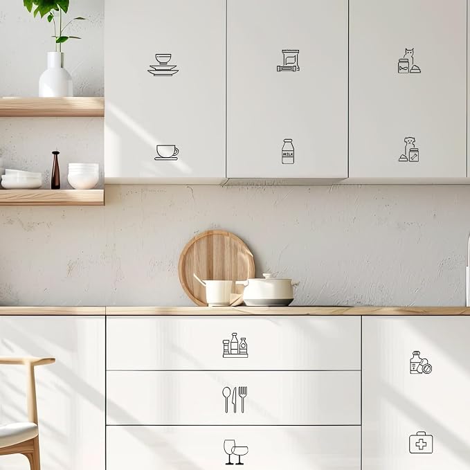 52PCS Kitchen Cabinet Labels Transparent Kitchen Closet Labels Stickers - Image 5