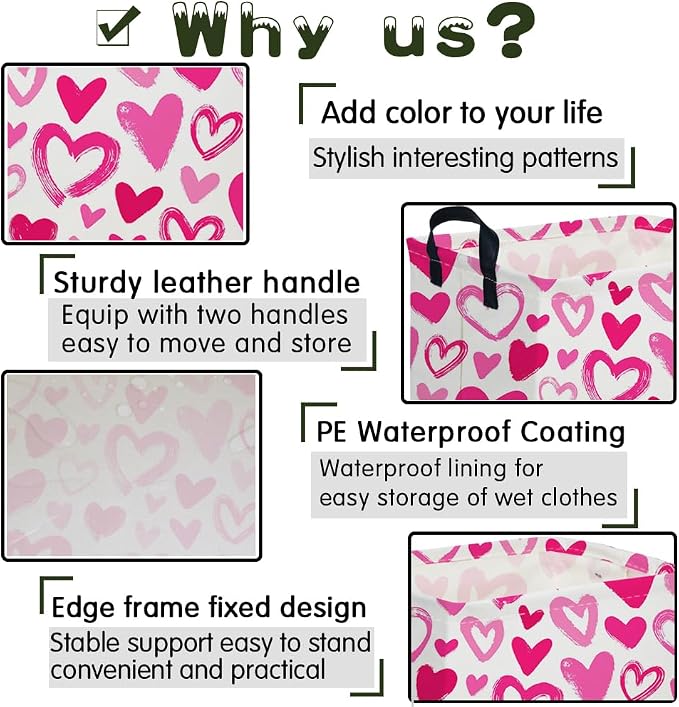 Rectangular Valentines Basket, baby Gift Basket Empty, Heart Print easter - Image 6