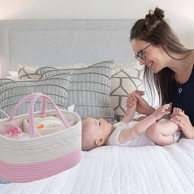 Cotton Rope Diaper Caddy Organizer, Nursery Storage Bin and Car Organizer - Image 8
