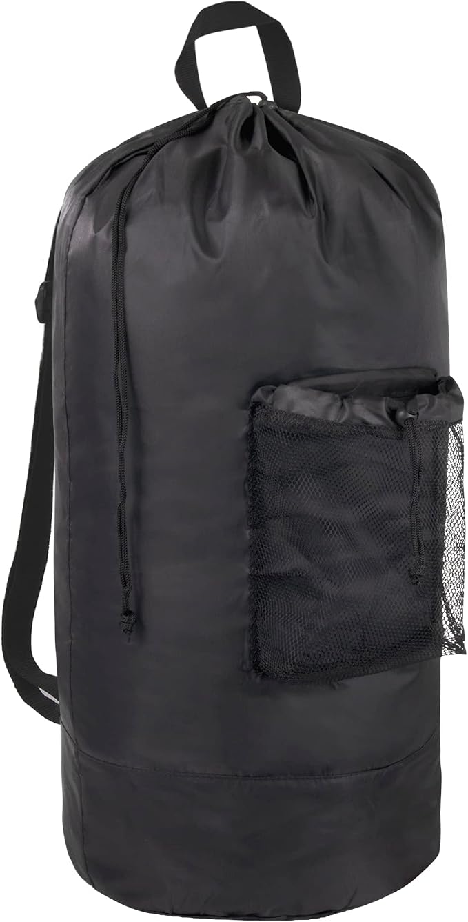 Laundry Bag Backpack with Shoulder Straps and Mesh Pocket Laundry Backpack - Image 4