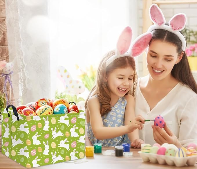 HIYAGON Rectangular Easter Basket Easter Gift Basket Kids Storage Basket Kids - Image 2
