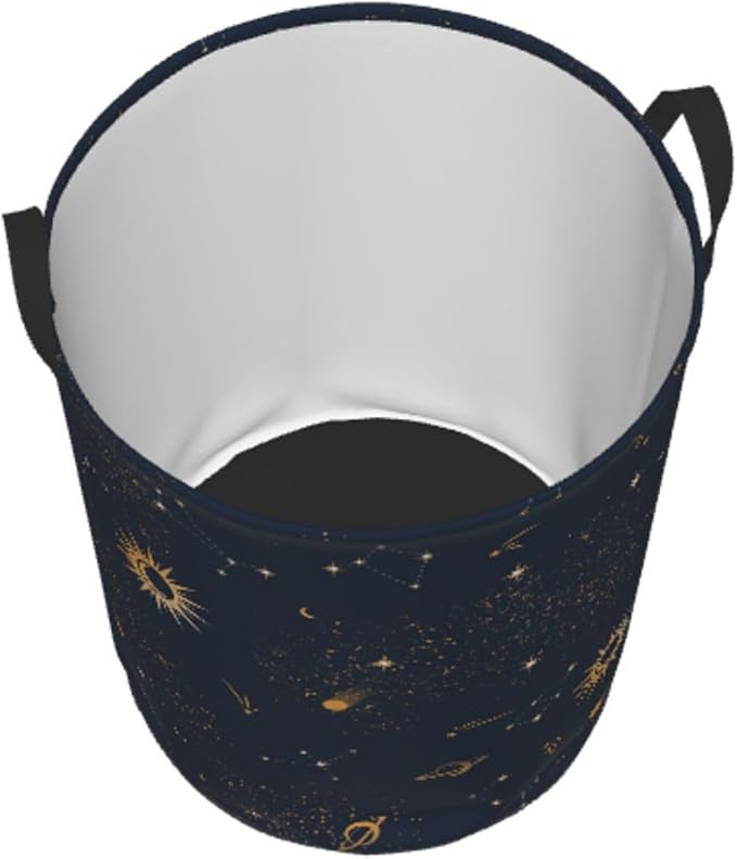Space Galaxy Stars Laundry Basket, Retro Planets Dirty Clothes Laundry Hamper - Image 2