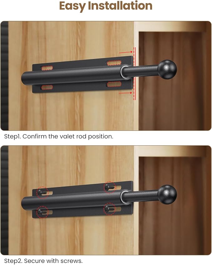 Valet Rod for Closet Pull Out, Retractable Slide Out Valet Rod Closet - Image 8