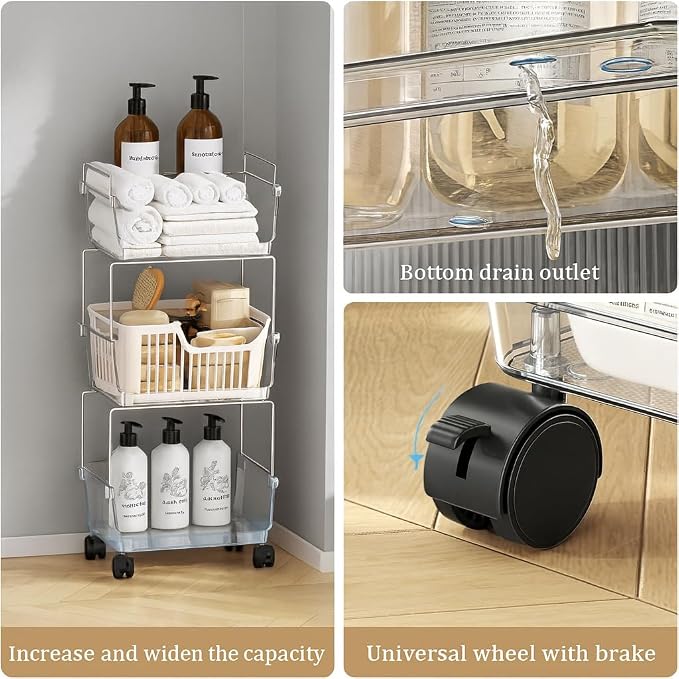 YCIA&DONE 3 Tier Rolling Storage Cart - Image 3
