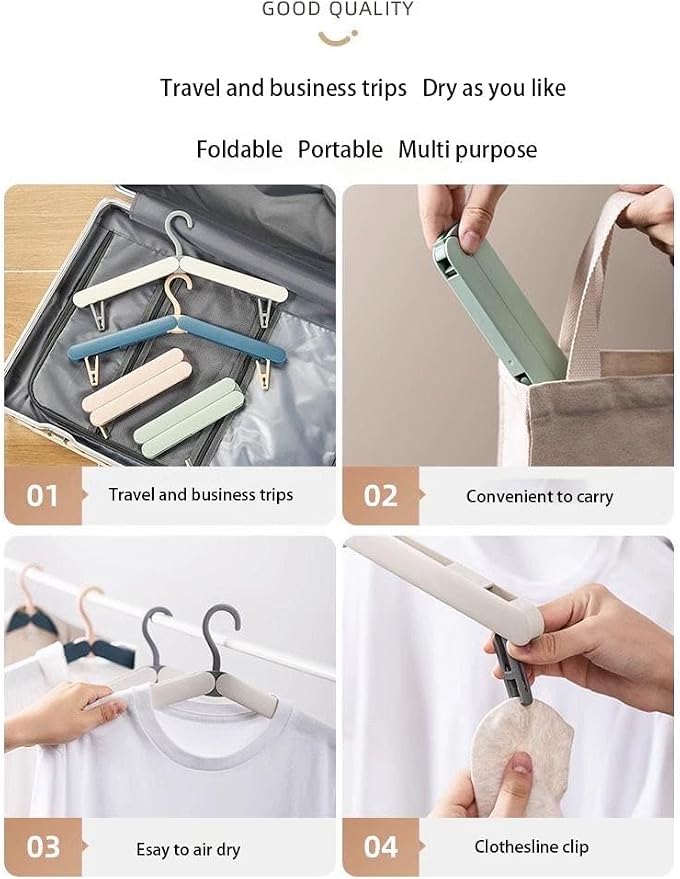 4 Pack Travel Hangers, Foldable Hangers, - Image 4