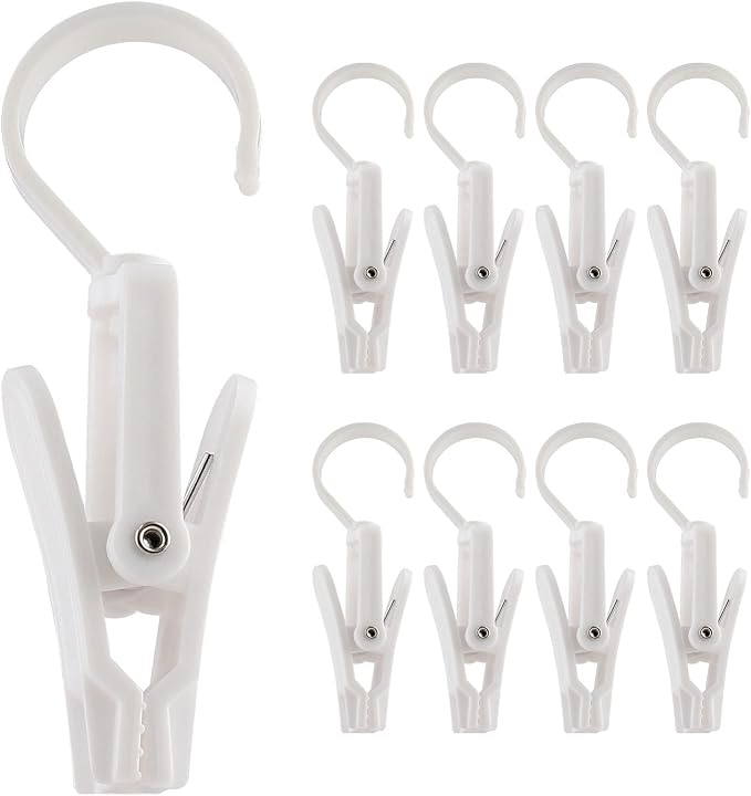 20 PCS Laundry Hooks Clip, Plastic Clothes Pins, Super Strong Hanger Clips by Jiozermi