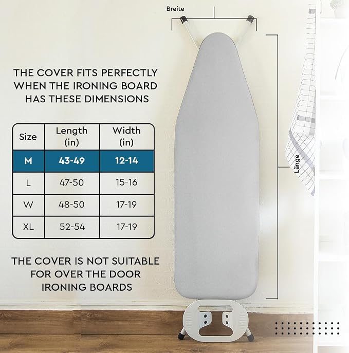 Encasa XO Ironing Board Cover And Pad 42"x14" - 4mm Felt & 2mm foam Metallized - Image 3