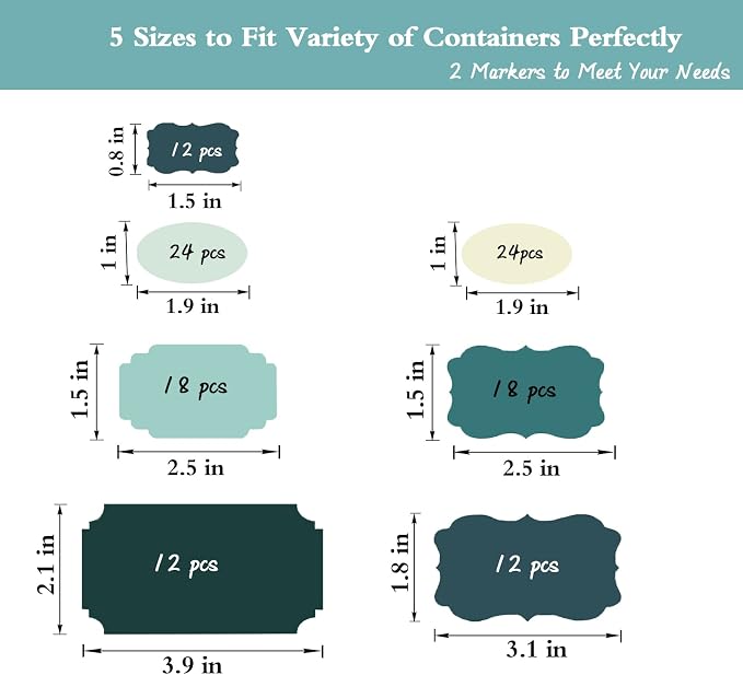 Removable Label Stickers for Jars, Self-Adhesive Chalkboard Labels Waterproof - Image 2