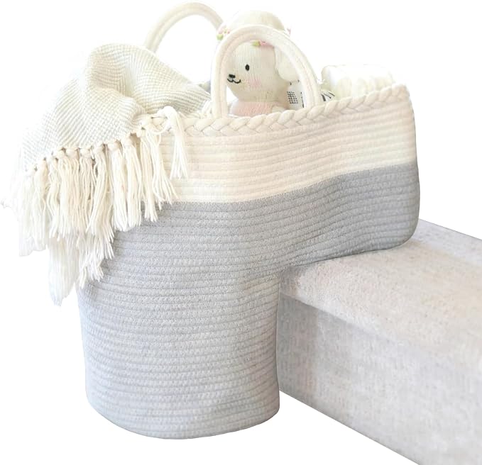 Stair Storage Basket, Large Capacity Foldable Woven Step Organizer, Toy Books by Unknown