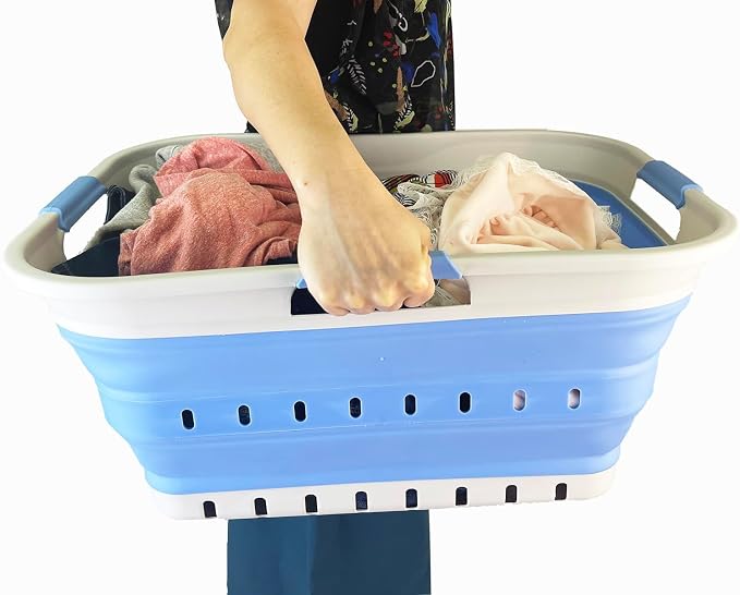 SAMMART Set of 2 Collapsible Plastic Laundry Basket - Image 7