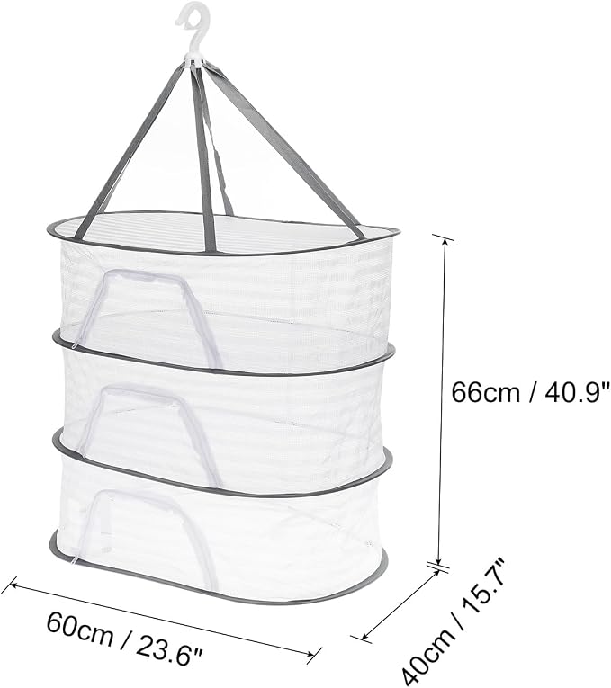 PATIKIL Folded Mesh Clothes Hanging Dryer, 3-Tier Sweater Drying Rack Folding - Image 2