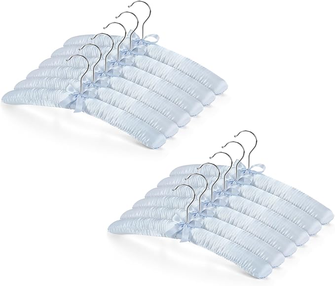 Jetec 12 Pieces Satin Padded Hangers by Jetec