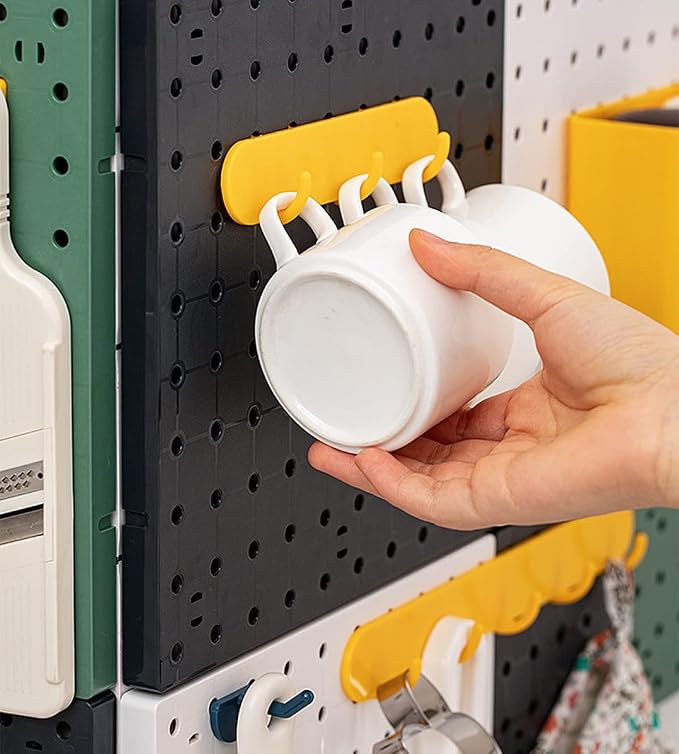 2 PCS Pegboard Wall Organizer, Self-Adhesive Peg Board Wall Panel Kits Pegboard - Image 5