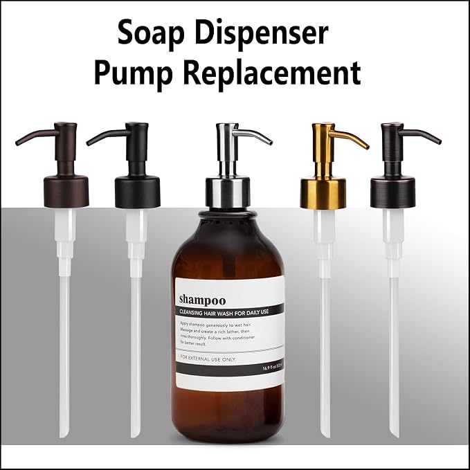 Amoliar Mason Jar Liquid Soap Dispenser Pump, Stainless Steel Replacement Pump - Image 4