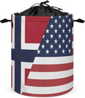 U.S. Norway Flag Round Laundry Bag Collapsible Storage Hamper Basket by Unknown