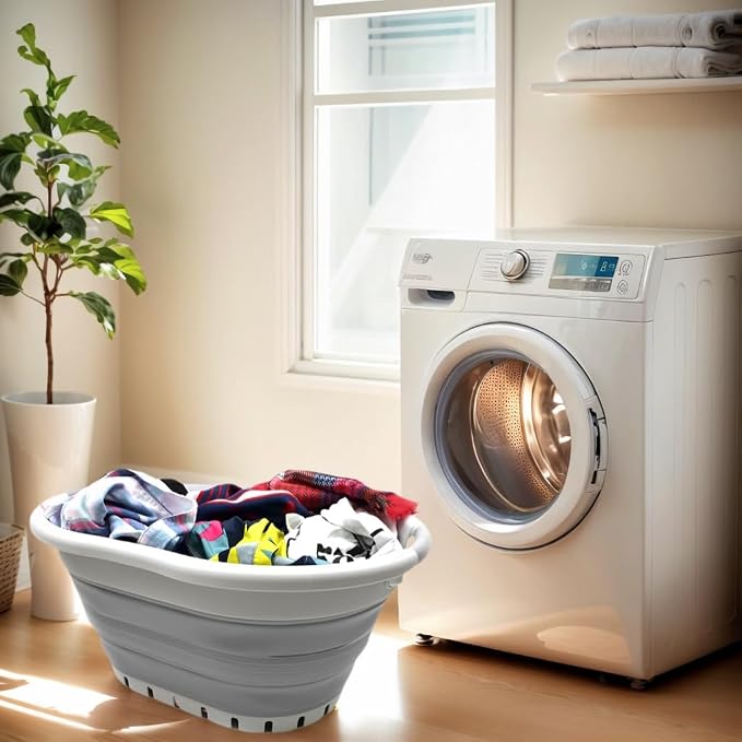 SAMMART 36L Collapsible Plastic 3 Handled Laundry Basket-Foldable Laundry - Image 8