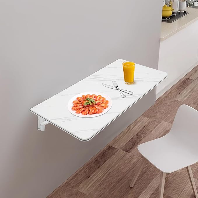 31.5in×15.75in Wall Mounted Folding Table, Wall Mount Fold Down Table, Hanging - Image 2