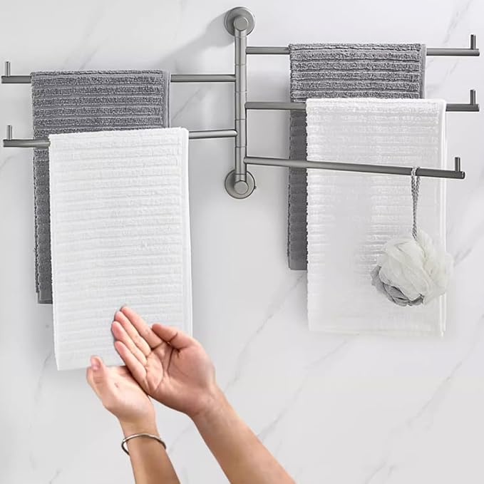 Modern Swivel Towel Rack Bar Rails - Image 2