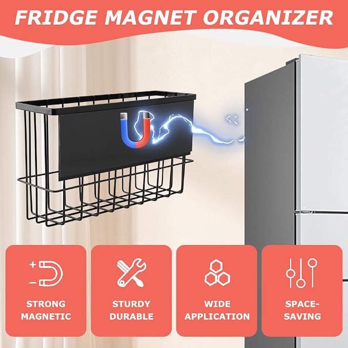 Magnetic Basket Organizers, Dryer Ball Holder Laundry Room Organization - Image 3