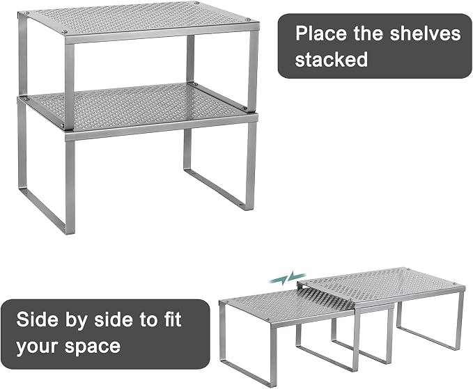 NEX Kitchen Shelf Organizer for Counter Cupboard Pantry - Image 3