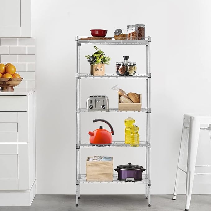 Meet perfect 5-Tier Wire Shelving Unit, NSF Certified Metal Storage Rack - Image 2