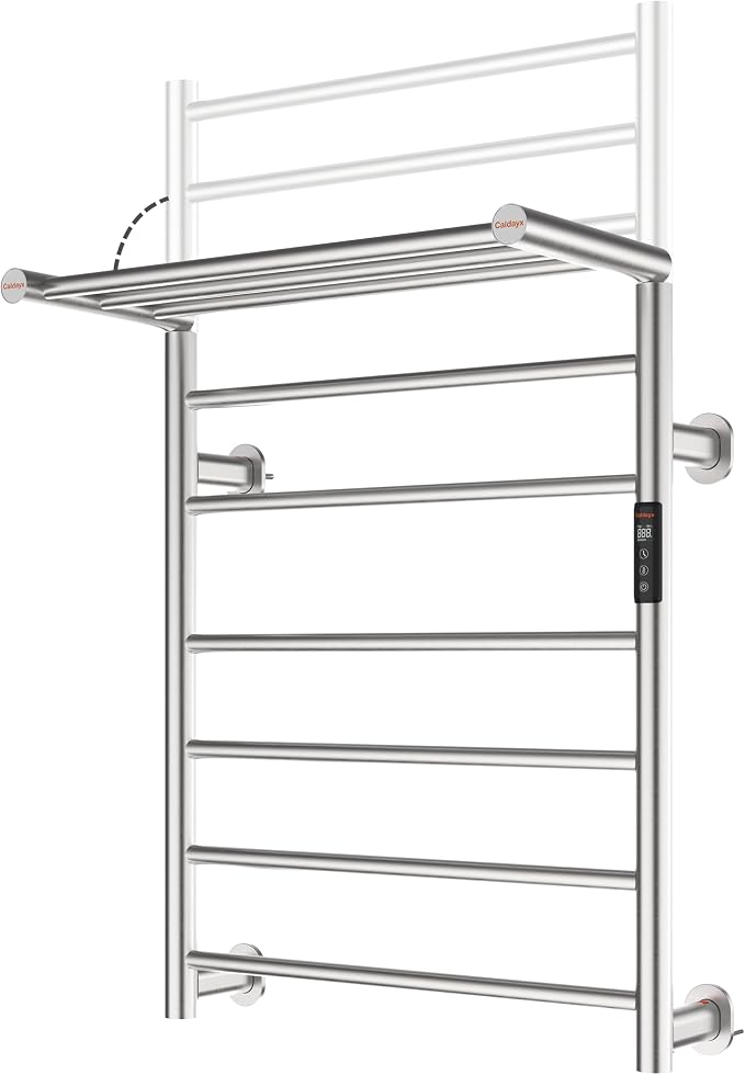 Foldable Heated Towel Rack, Smart Dual-Zone App & Voice Control Electric Towel by Caldayx