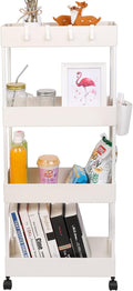 4 Tier Slim Rolling Utility Kitchen Cart Bathroom Organizer by AYVANBER